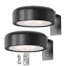 (2pcs, black) Lámpara de pared inalámbrica para cuadros con control remoto, regulable, funciona con pilas y tiene