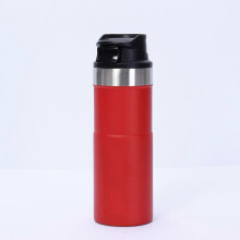 (red) Taza de viaje de acero inoxidable a prueba de fugas de 16 oz, vaso térmico para café con aislamiento