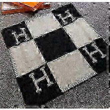 (Black 45X45cm Only pillowcase) Nowa wełniana pled z kaszmiru w kratę, koce, poduszki, pościel na sofę, szal, prezent świąteczny ~~~~~