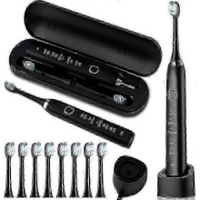 (S100 White 8 Heads) Sarmocare S100 Sonic Electric Tandborste USB Laddningsbar Vattentät med 8 Borsthuvuden för Djuptandning