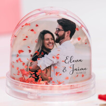 Wanapix, bola de corações personalizada com 2 fotos, 8,5ø x 9 cm, esférica, para casais