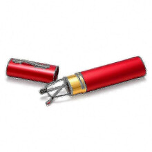 (Strength 3.50, A-red) Ultradunne leesbrillen met metalen montuur voor mannen en vrouwen, draagbaar mini-ontwerp met etui.
