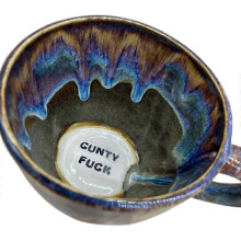 (CUNTY FUCK) Kubek ręcznie robiony, zabawny, ceramiczny, wyjątkowy kubek z zaskakującymi słowami, kubek z żartem,