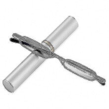 (Strength 3.50, silver) Ultradunne leesbrillen met metalen montuur voor mannen en vrouwen, draagbaar mini-ontwerp met etui.