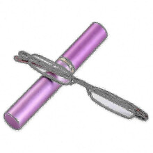 (Strength 3.50, purple) Ultradunne leesbrillen met metalen montuur voor mannen en vrouwen, draagbaar mini-ontwerp met etui.