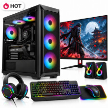 Intel Core i5 Gaming PC Bundle with 16GB RAM, GT730 4GB Graphics, 1TB HDD + 128GB SSD, 22-Inch Monitor & Speakers