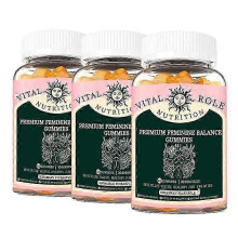 (3bottleds) 1-3X Feminine Balance Gummies 60 sztuk Żelki odżywcze i do żucia