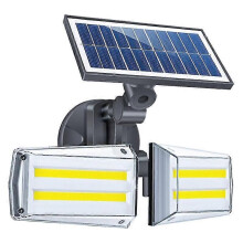 (42LED) Ηλιακή επιτοίχια λάμπα 42Led/80cob με διπλή περιστρεφόμενη