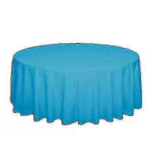 (Diameter 220CM, Lake Blue) Mantel redondo de poliéster para fiesta de bodas en blanco, negro, rojo, azul y dorado.