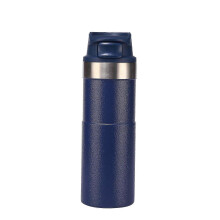 (dark blue) Taza de viaje de acero inoxidable a prueba de fugas de 16 oz, vaso térmico para café con aislamiento