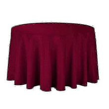 (Diameter 160CM, Wine red) Mantel redondo de poliéster para fiesta de bodas en blanco, negro, rojo, azul y dorado.