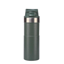 (Green) Taza de viaje de acero inoxidable a prueba de fugas de 16 oz, vaso térmico para café con aislamiento
