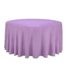 (Diameter 140CM, Light purple) Mantel redondo de poliéster para fiesta de bodas en blanco, negro, rojo, azul y dorado.