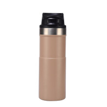 (Off-white) Taza de viaje de acero inoxidable a prueba de fugas de 16 oz, vaso térmico para café con aislamiento