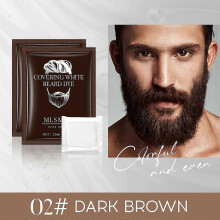 (dark brown) Champú para teñir la barba | Fórmula nutritiva y suave para cubrir las canas | Oscurecimiento natural