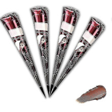 (blue) 4 Pack Henna Brown Freckles Natural, Henna Tattoo Color Brown, Natural Henna Cream Cones, Tattoo Stickers