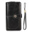 (XL) RFID Blocking Leather Large Capacity Double Snap Button Women Wallet with Removable Wrist Strap | 1