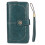 (L) RFID Blocking Leather Large Capacity Double Snap Button Women Wallet with Removable Wrist Strap | 1