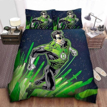 (200x200cm 78x78in) v1762 Lakan Green Lantern Flygande Raketer Påslakanset Mjuka Sängkläder Lakan IU1762