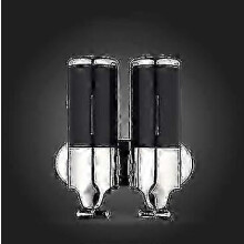(Black) Dispensador de jabón manual de doble cabezal M-8009