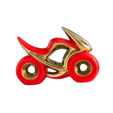 (Red) Statua di motocicletta, elegante statuetta decorativa per camera da letto, ingresso, camino, colore