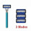 (Blue-3 blades) Ξυράφι ασφαλείας Razor Classic 6 άκρων για άνδρες και γυναίκες 1