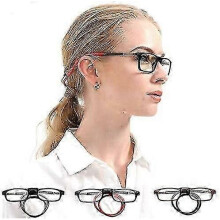 (2.75x, Black and Red) Magnetische nekbril, draagbare opvouwbare TR90 leesbril voor mannen en vrouwen