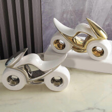 (White) Statua di motocicletta, elegante statuetta decorativa per camera da letto, ingresso, camino, colore
