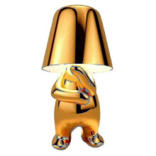 (B, gold) Lámpara de mesa táctil para mesita de noche, lámpara de escritorio Gold Thinker, luz de escritorio inalámbrica