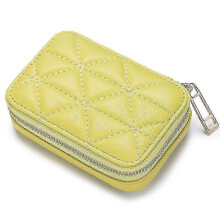 (Style B) Neceser de viaje tipo B de piel de vacuno de capa superior para guardar pintalabios, con espejo y cremallera