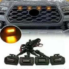 (Yellow) 4 st LED-grilllampor fram för Toyota Tacoma Raptor TRD Off Road Sport extern grilllampa gult ljus