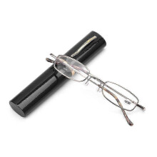 (Strength 3.50, C-black) Elegante leesbril met metalen montuur, ultradun, voor mannen en vrouwen.