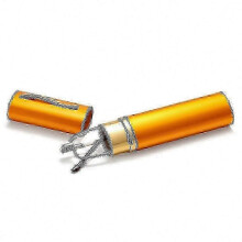 (Strength 3.50, A-yellow) Ultradunne leesbrillen met metalen montuur voor mannen en vrouwen, draagbaar mini-ontwerp met etui.