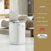 (20L, Battery White) 20L/22L inteligentny kosz na śmieci automatyczny, wodoodporny, elektryczny, duża pojemność, kuchnia,