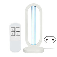 (EU plug, White) Lámpara de ozono ultravioleta de 38 W, lámpara germicida de cuarzo móvil para desinfección del hogar