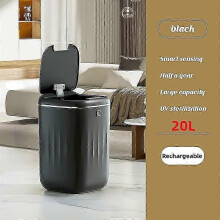 (22L, Rechargeable Black) 20L/22L inteligentny kosz na śmieci automatyczny, wodoodporny, elektryczny, duża pojemność, kuchnia,