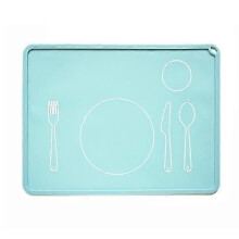 (mint green) Dining Table Mat Durable Anti-scalding Portable Modern Room Kitchen Silicone Tableware for Gift |