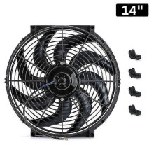 (14 inch) LBQ 7 9 10 12 13 14 Inch Universele 12V 80W Slanke Omkeerbare Zwarte Blad Elektrische Koelradiator Auto