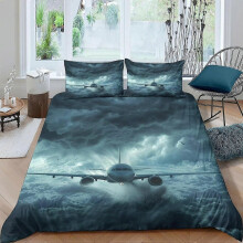 (Double200x200cm) EKENOZ Παπλωματοθήκη Airplane Teens Favorite Σετ 3 τεμαχίων, Μονόπλε