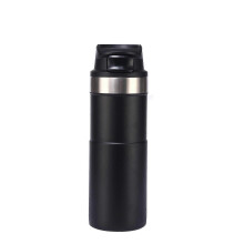 (black) Taza de viaje de acero inoxidable a prueba de fugas de 16 oz, vaso térmico para café con aislamiento