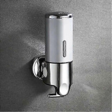 (Silver single) Dispensador de jabón de 500-1500 ml, dispensador de jabón de ducha de pared, dispensador de gel de ducha