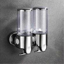 (Transparent double) Dispensador de jabón de 500-1500 ml, dispensador de jabón de ducha de pared, dispensador de gel de ducha