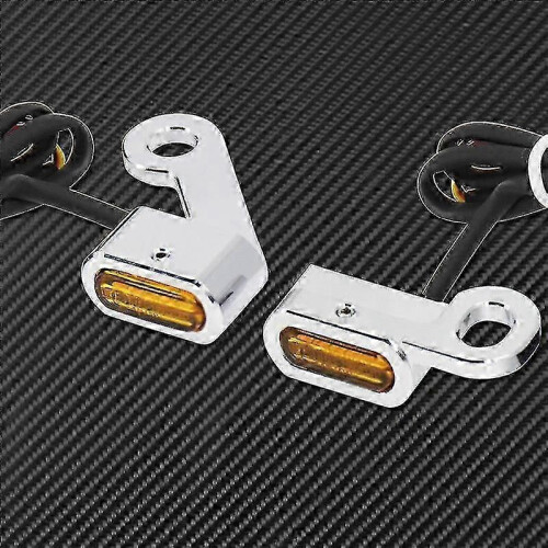(Turn Signal Light 5) 2x Μοτοσικλέτα LED E Mark Φως Φλας Κεχριμπαρένια Ένδειξη Λειτο 2
