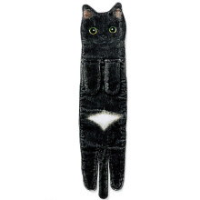 (Black) Asciugamano con divertente disegno di un gatto nero - Perfetto per il bagno e la cucina