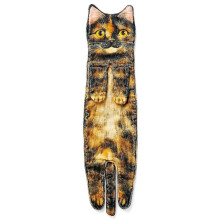 (Brown) Asciugamano con divertente disegno di un gatto nero - Perfetto per il bagno e la cucina