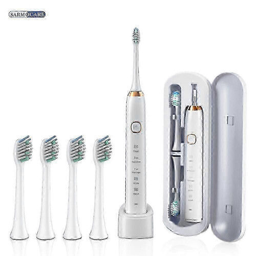 (White 4 Heads) \u200 Οδοντόβουρτσα Sarmocare S100 Sonic με 8 κεφαλές βουρτσίσματος, λε