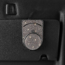 (Champane) Diamanten lederen etui voor auto-interieuraccessoires, vizierhouder voor brillen, zonnebrilclip