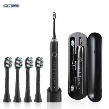 (Black 4 Heads) Sarmocare S100 Sonisk Tandborste Med 8 Borsthuvuden Vitgörande Funktion USB Uppladdningsbar Professionell