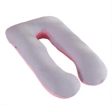(80x140cm, Pink Gray) Poszewka bawełniana na poduszkę ciążową w kształcie litery U, zmywalna, wygodna poszewka na poduszkę