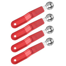(Red) Quick Strawberry Huller And Watermelon Baller Double Function Tool With Comfort Handle For Efficient